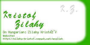 kristof zilahy business card